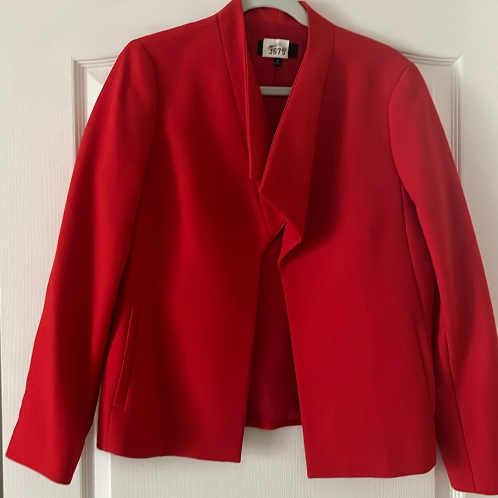 Red orange blazer. Open with no buttons. Size 10. AnnTaylor.